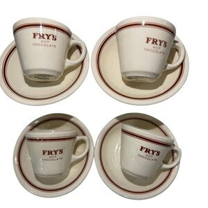 Fry’s Hot Chocolate VINTAGE 4x Cups and Saucers